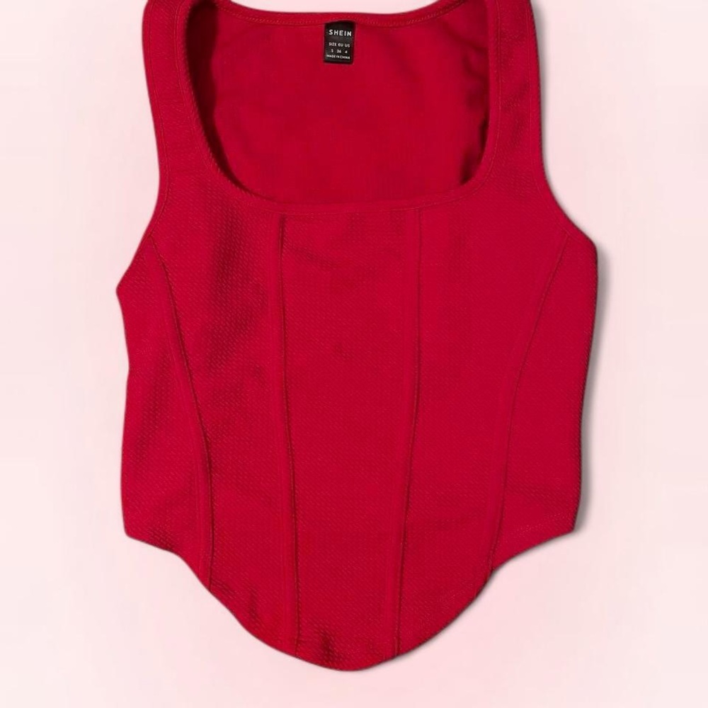 SheIn Red Corset Tank Top